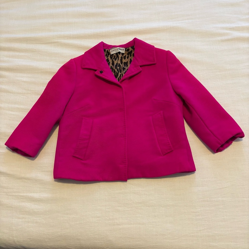 DOLCE & GABBANA Pink Wool Jacket SIZE 44
